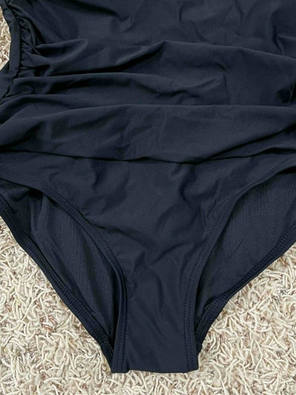 DKNY Women's Ruffle Sleeve One-Piece Swimsuit Black, Size Medium (New) - Picture 7 of 13